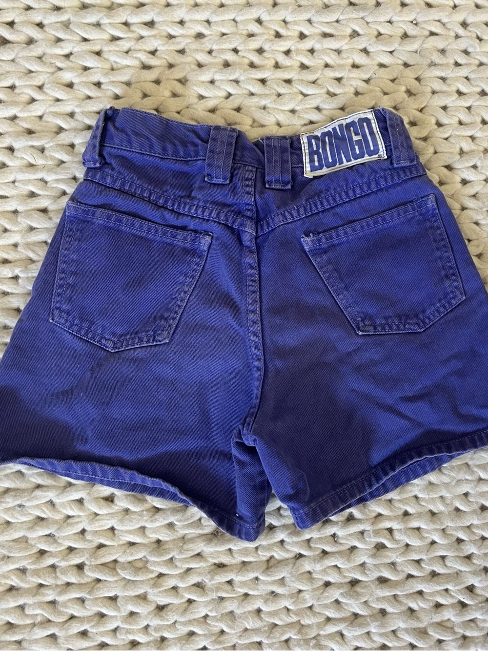 Vintage BONGO Purple High-Waist Denim Shorts